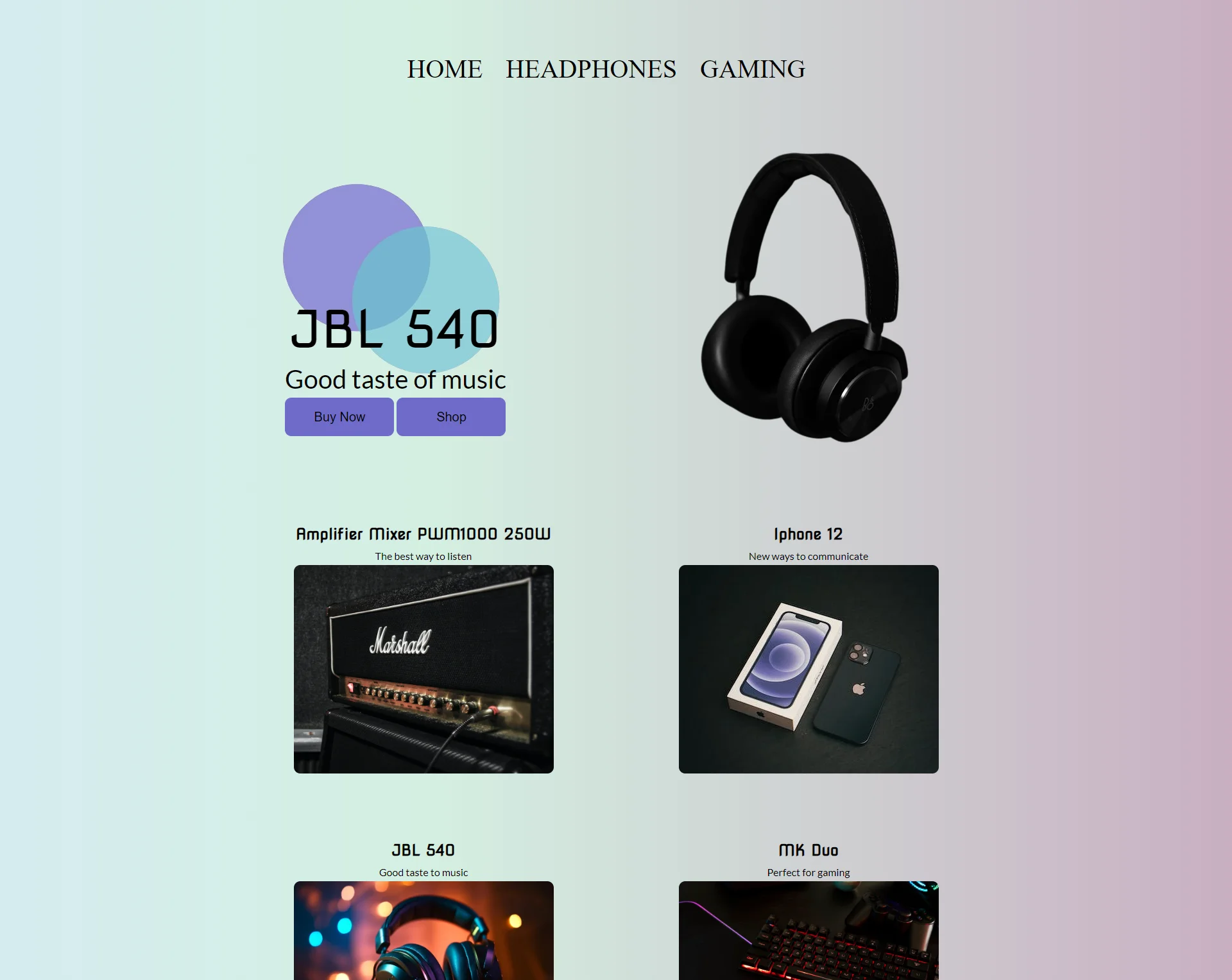 Website Store Colors